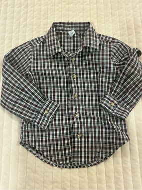 Class Club Plaid Button-Down Shirt - Red, Black & White 4t